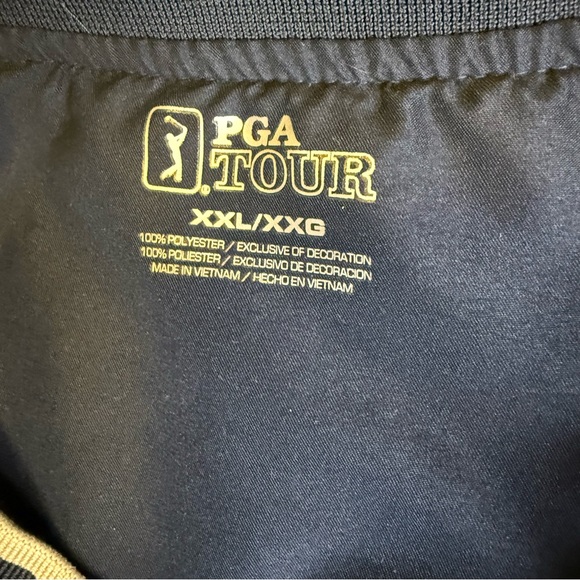 PGA TOUR Men's V-Neck XXL Navy Blue Windshirt Golf Jacket Pullover Polyester - Picture 6 of 9